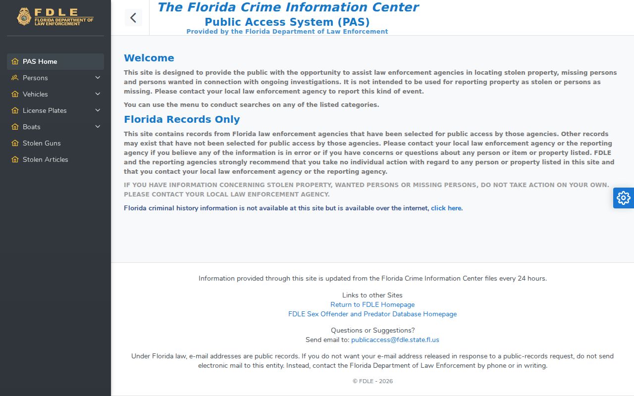 St. Johns County warrant and criminal record search